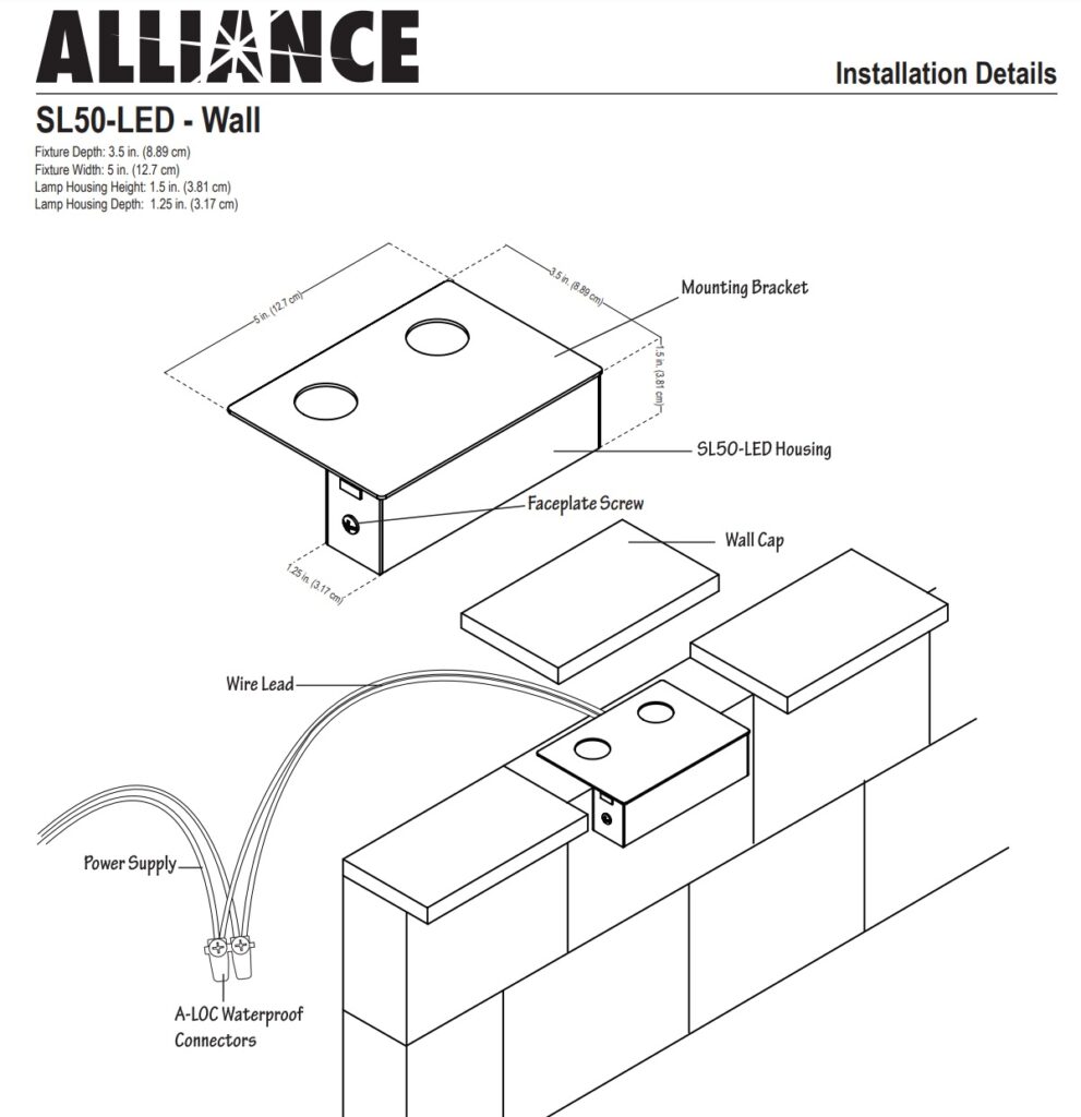 Alliance SL50 Step Light Aged Brass The Pond & Rock Shop